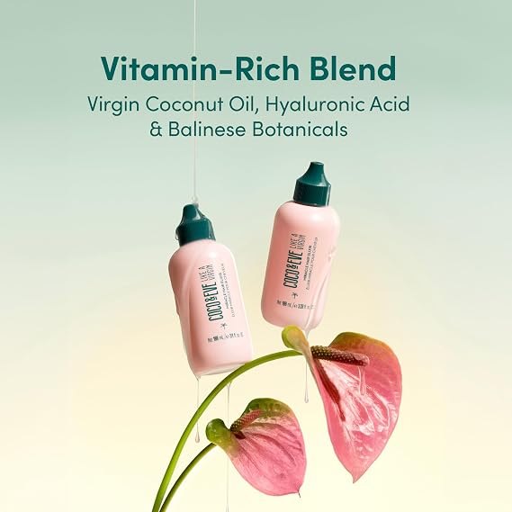 Coco & Eve Miracle Hair Elixir. Coconut Oil with Hyaluronic Acid Leave in Conditioner.Treatment for Dry Damaged Hair | Frizz control. Protects from Heat Styling