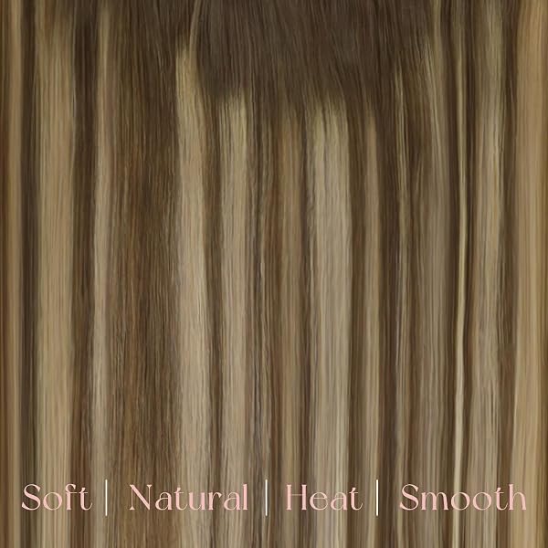 Close-up of the Easyouth clip-in hair extension weft, showing the secure clip and double weft construction.