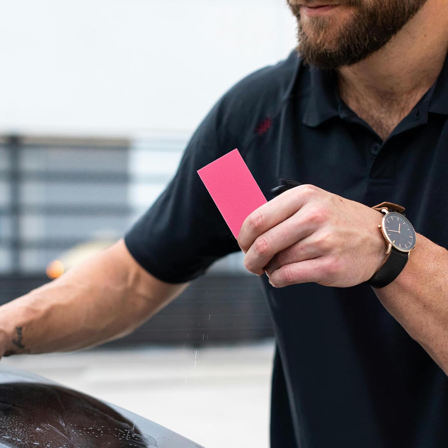 Vinyl Wrap Squeegee Edge Cloth Replacement 5pcs 4x11cm Pink Decal Installation Tool for Car Vinyl Wrap and Window Film Application