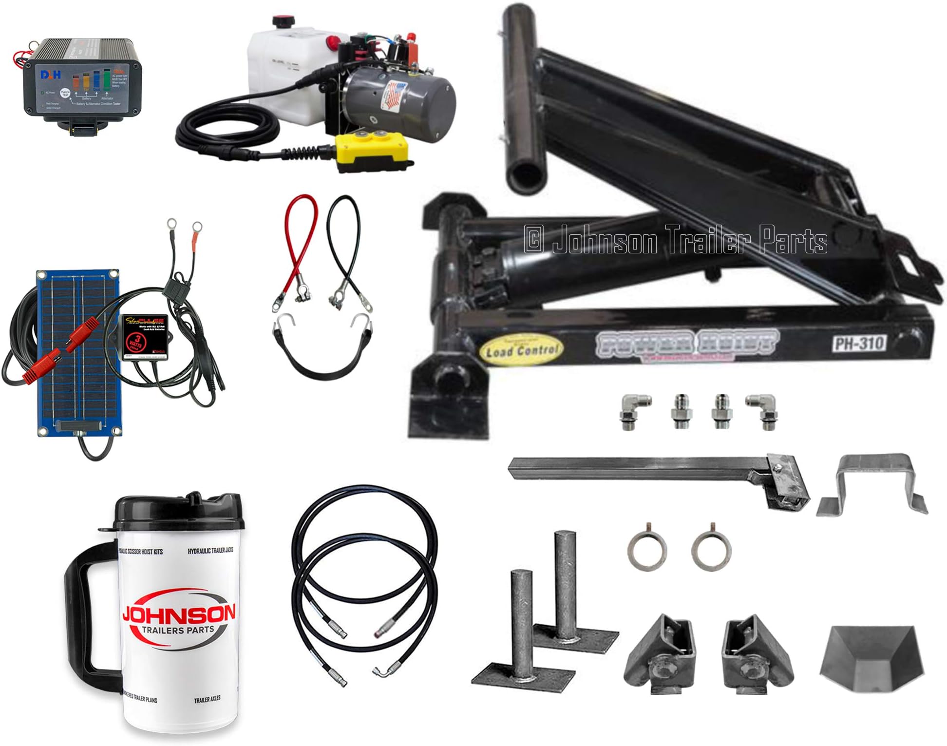 3 Ton (6,000 lb) Dump Trailer Hydraulic Scissor Hoist Kit | Model PH310 | Perfect for Dump Trailers (PH310 Standard Plus)