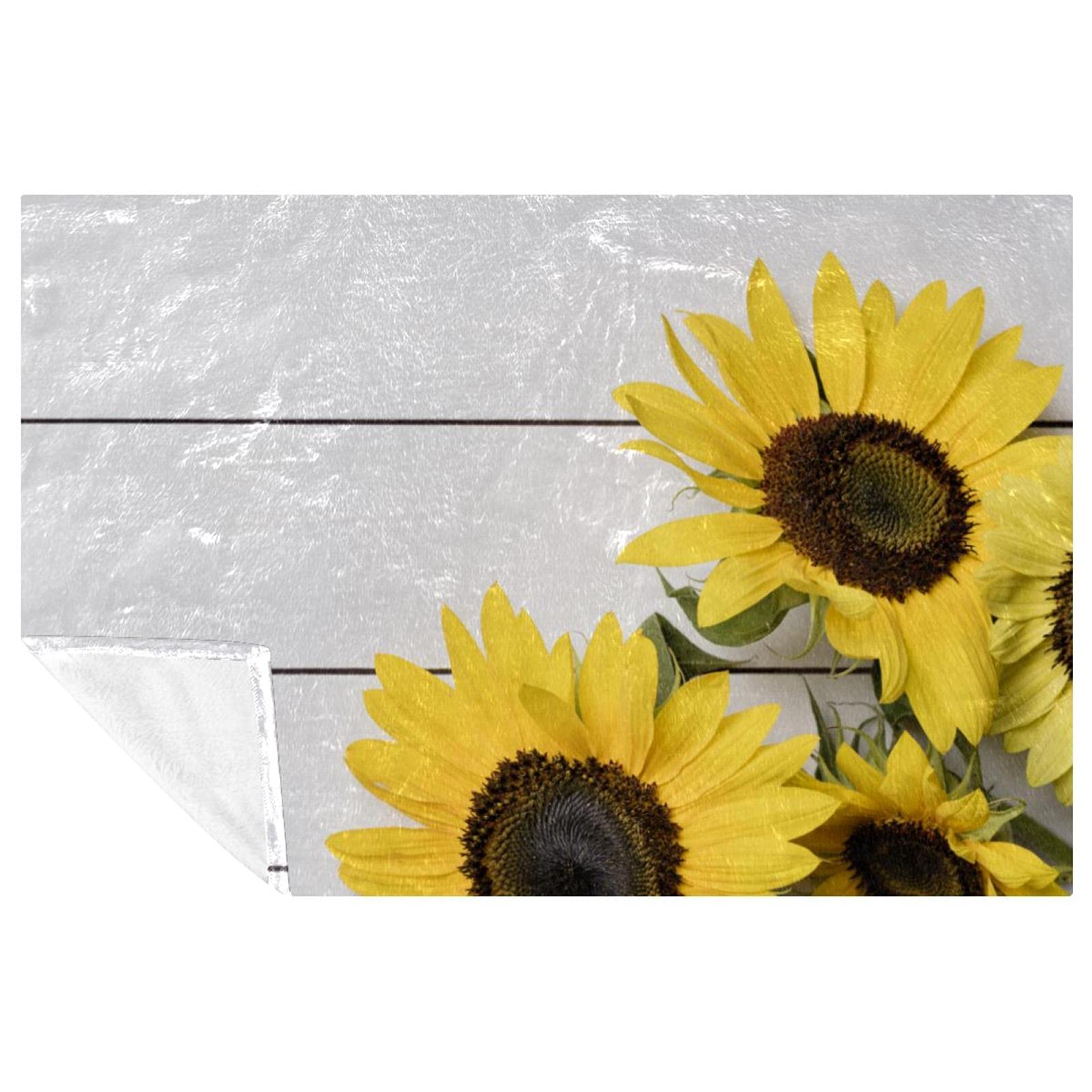 Couverture en bois douce imprimé tournesols jaunes haut de gamme plaid