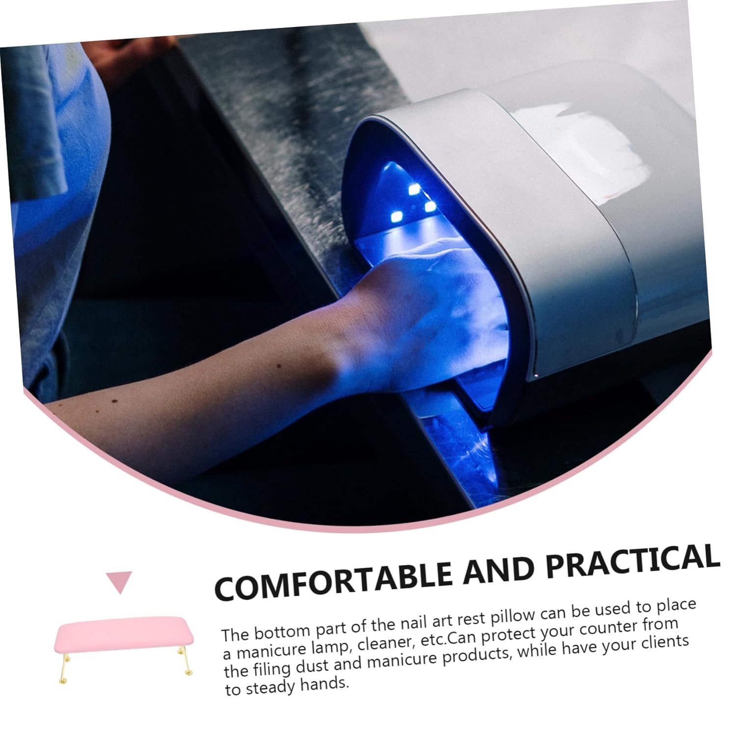 Nail Art Hand Pillow Removable Waterproof Manicure Cushion PU Leather Arm Rest for Nail Technicians Suitable for Salon and Home Use