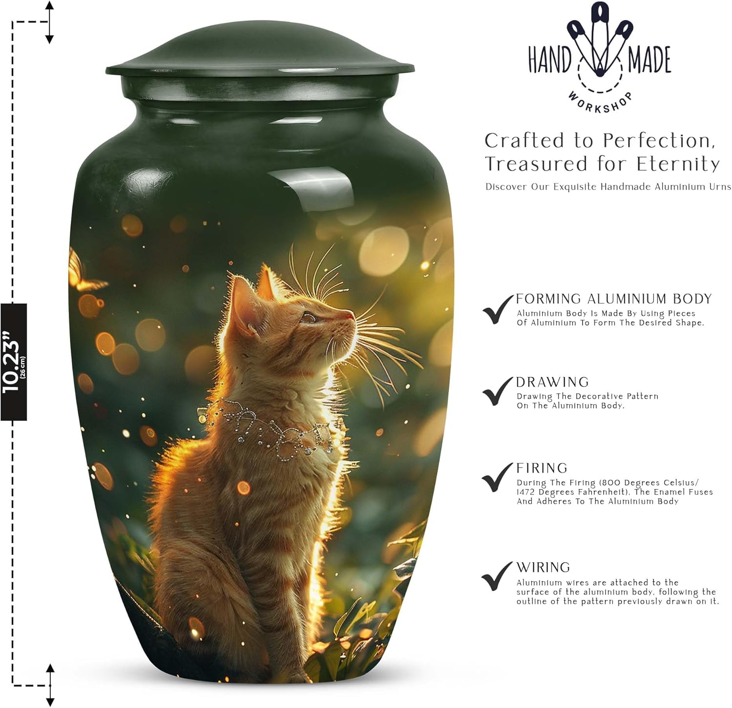 Magical Pet Urn Cat Urns for Ashes - Urns for Human Ashes Adult Male Dad - Companion Urns for Ashes - Urn Adult Human - Urn for Dads Ashes - Human Remains Urns (10 inch)