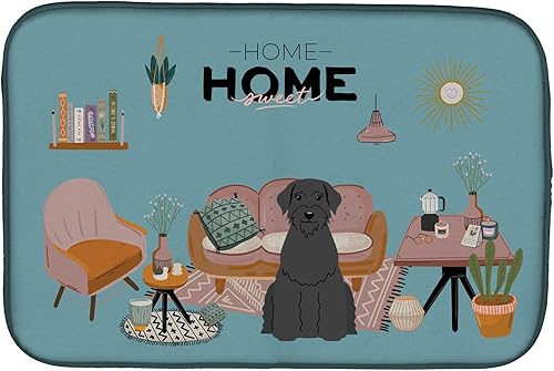 Miniatura 316 de Caroline's Treasures CK7824DDM - Tapete absorbente para secado de platos con diseño de bulldog inglés, rojo y blanco, para encimera de cocina, 14 x