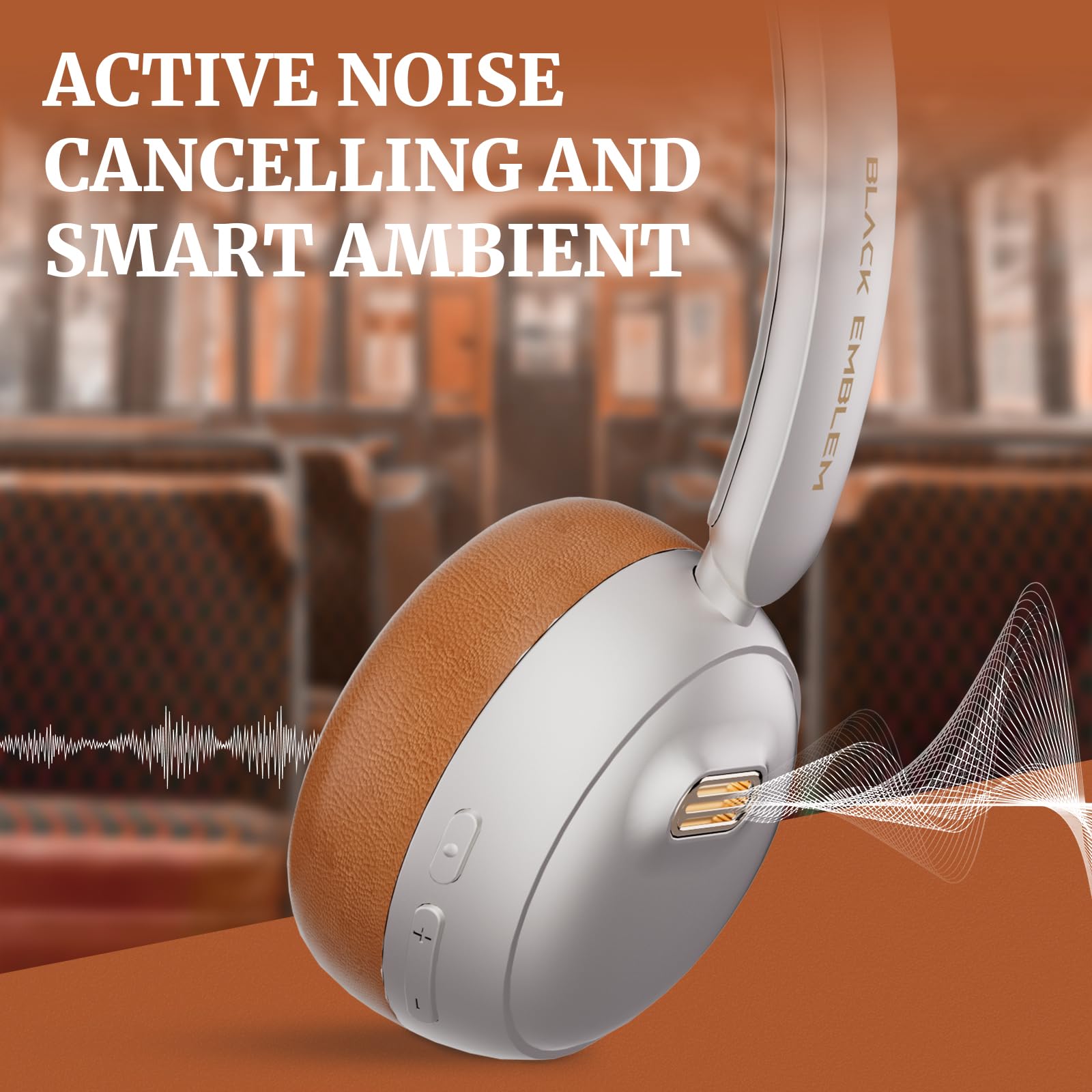 Cuffie Wireless Black Emblem X3 Con ANC Adattiva, Microfono, Fino A 55 Ore Di Autonomia, Suono Hi-Fi Per PC E Viaggi - 4