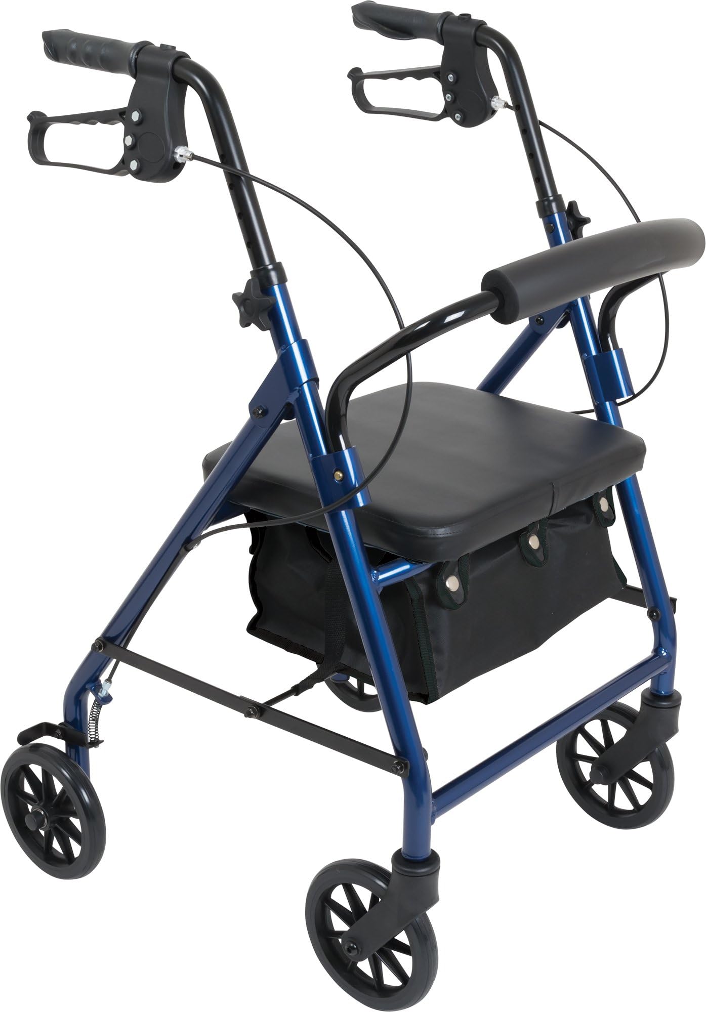 ProBasics Rollator, 6" Wheels,Four Wheel Rollator with Removable Back Support, Best Fo Heights 5'2" Thru 6'0" (Blue)