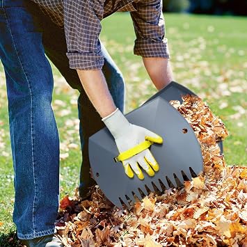 Jardineer Leaf rake Set Includes a rake, Leaf Scoops and Garden Glove