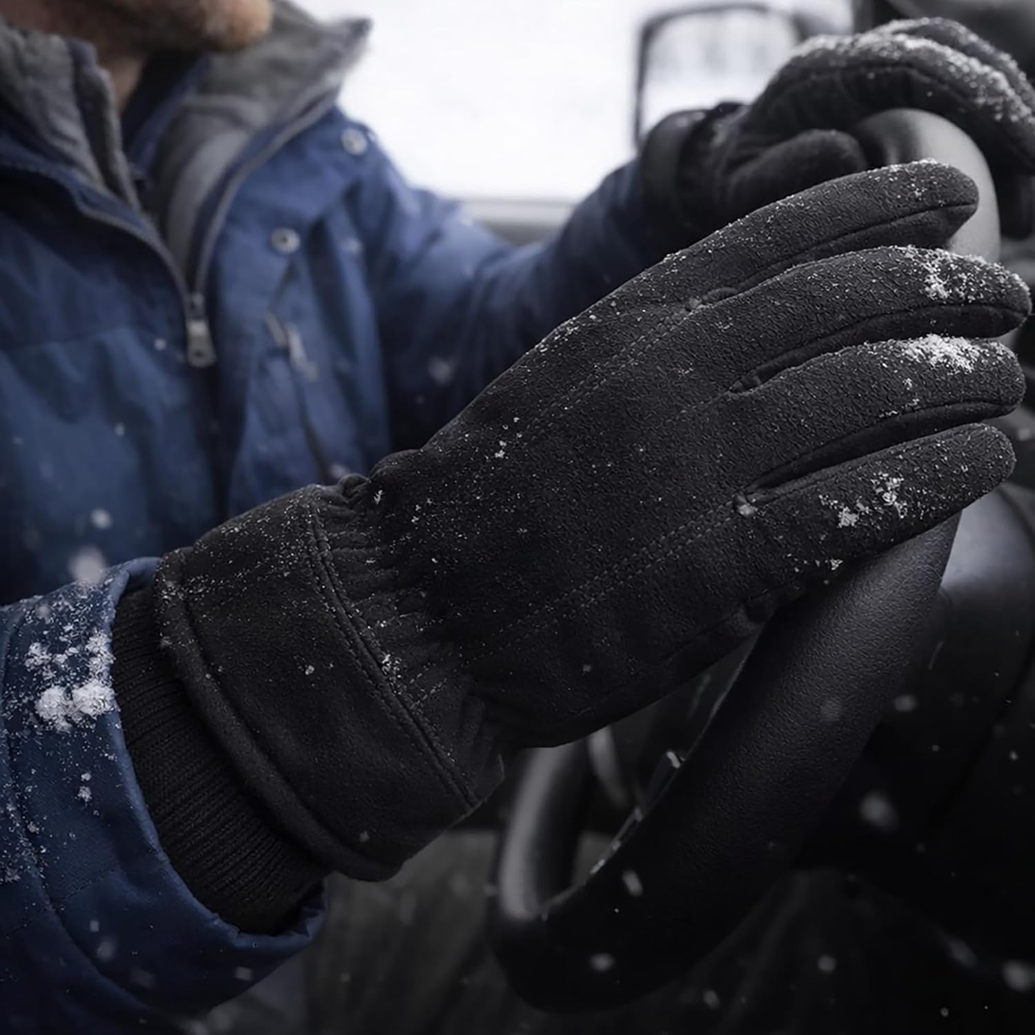 SKYDEER Super Soft and Warm Winter Gloves with Deersplit Leather Suede and 3M Thinsulate Insulation for Cold Weather SD5176T - Image 4