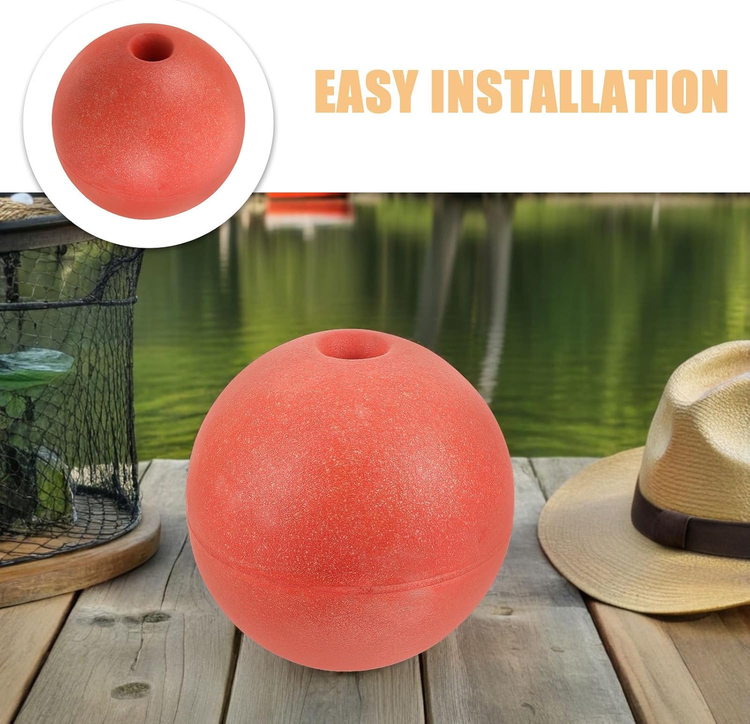 2pcs Foam Floating Buoy Balls for Fishing Nets Effortless Installation and UV Resistant Material, Round Marker Floats Suitable for Lake and Boating Fishing Gear