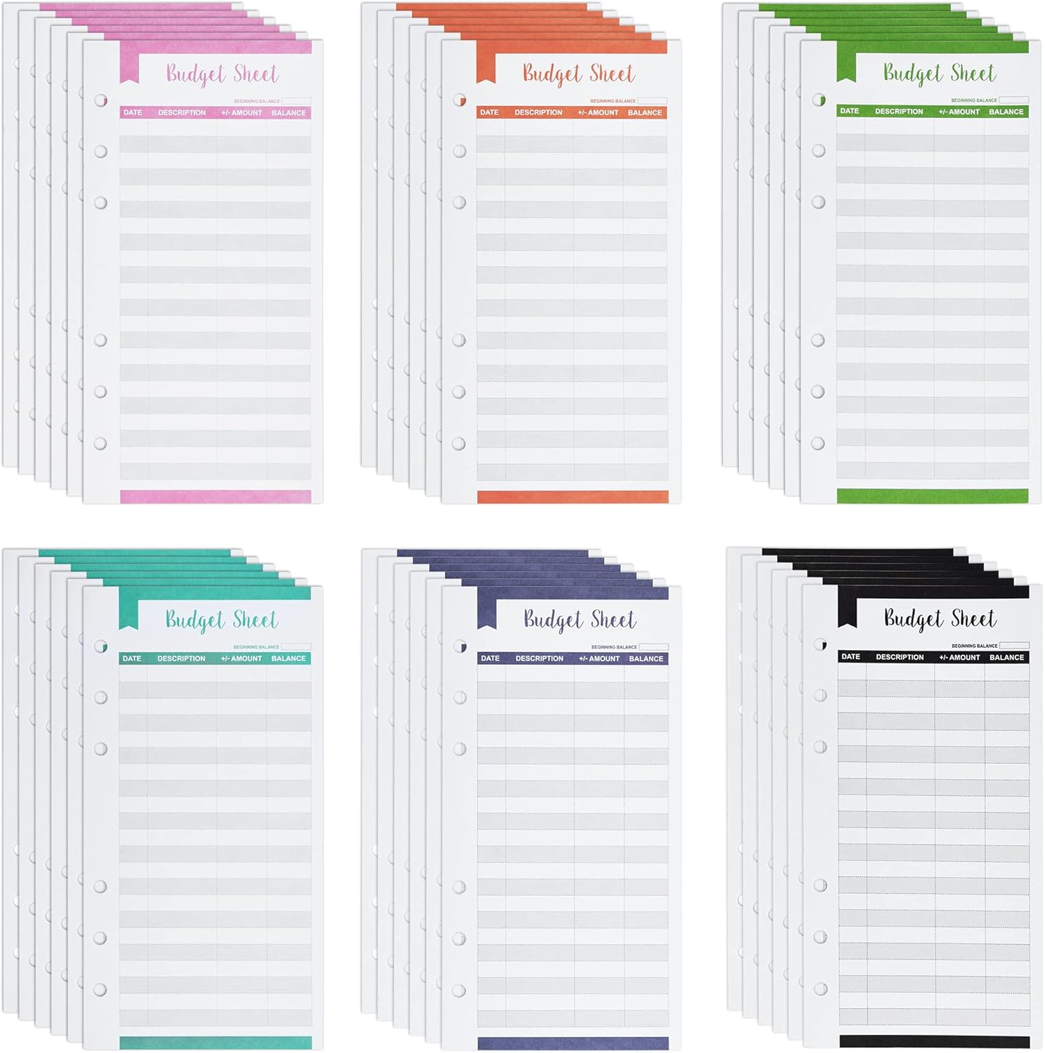 SEWACC Budgetkarten 24 Stück - Finanzplaner Für Haushalt & Büro