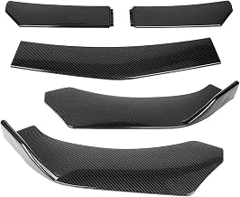 Car Spoiler Canards Kit Five Segment Front Lip Universal Car Bumper Splitter Accessories Carbon Fiber Look/Gloss Black Protector Kit(Carbon Fiber Look)