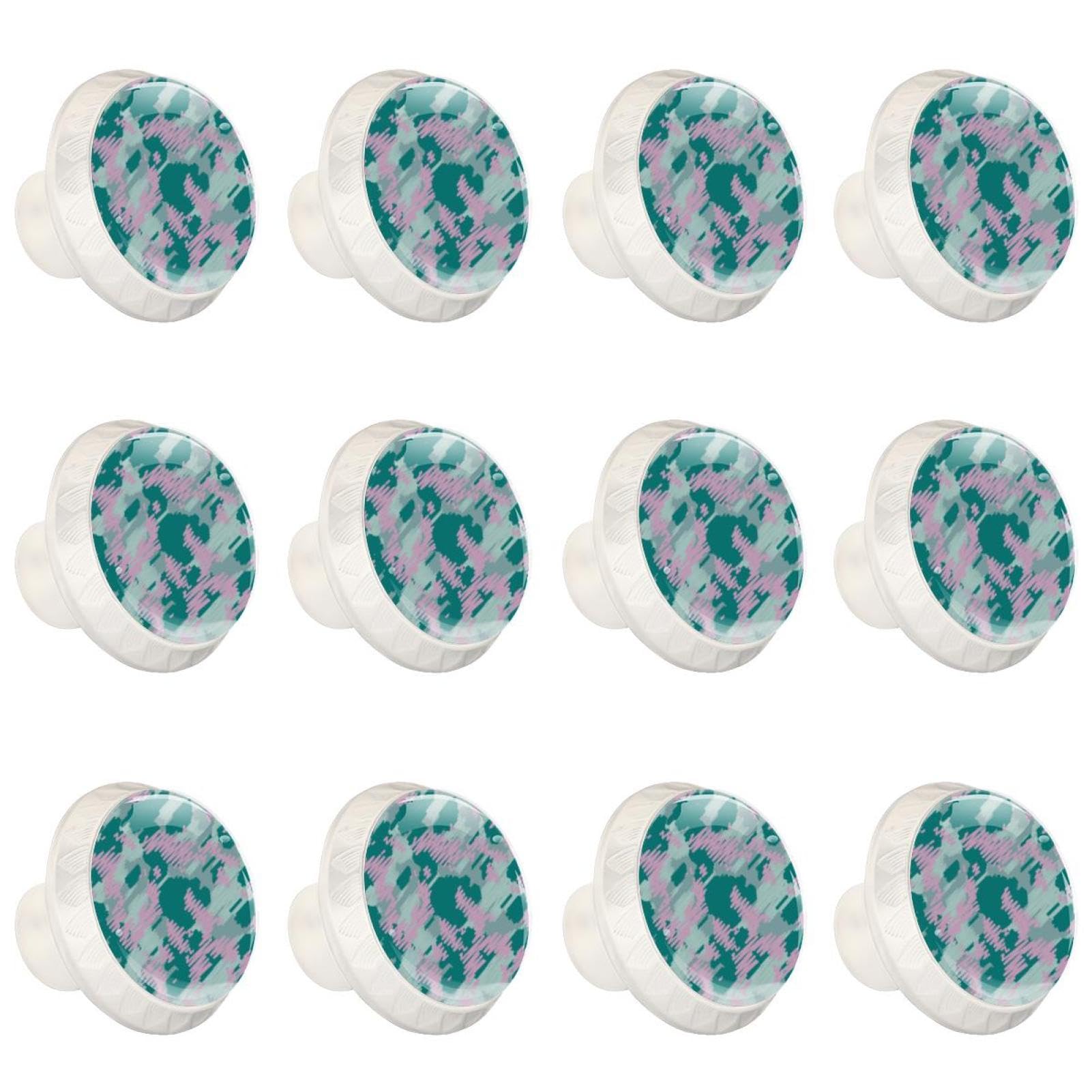 Boutons de tiroir en verre cristal lot de 12 poignées graffiti transparentes
