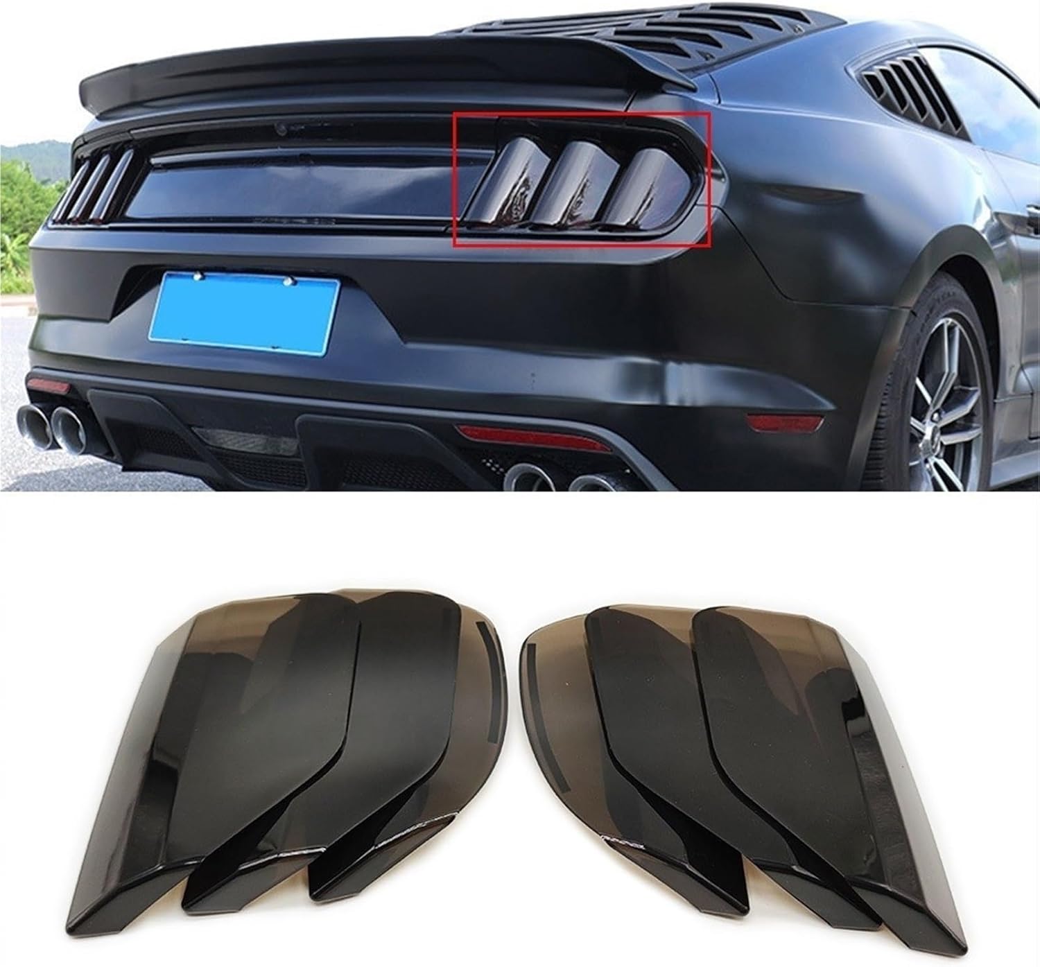 Car Rear Tail Light Lamp Decoration Sticker Compatible For Ford Mustang 2015 2016 2017 2018 2019 2020 2021 2022 2023 2024 Taillight Cover(2018-2022)
