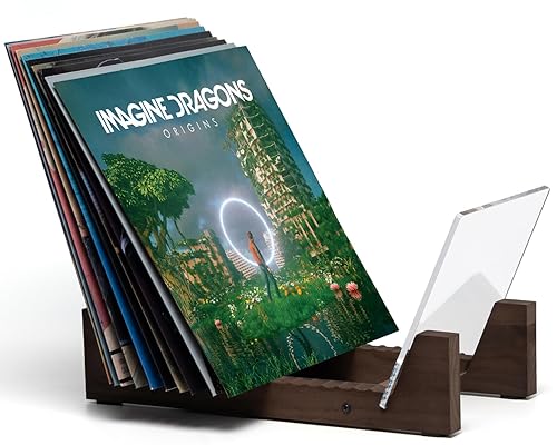 KAIU Vinyl Record Storage - Solid Wood with Crystal Clear