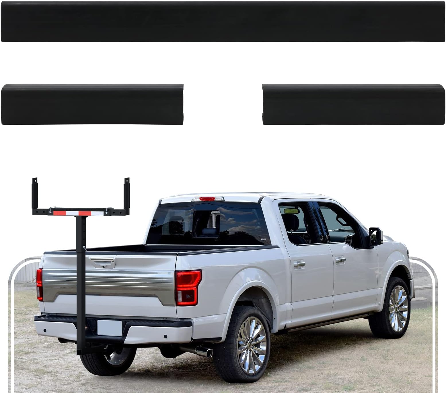 PENSUN Rubber Pads Strips 9.7" L x 2.4" W & 27.4" L x 2.4" W, Fit for Truck Bed Extender, DIY Gasket, Seals, Anti-Slip and Wear-Resistant