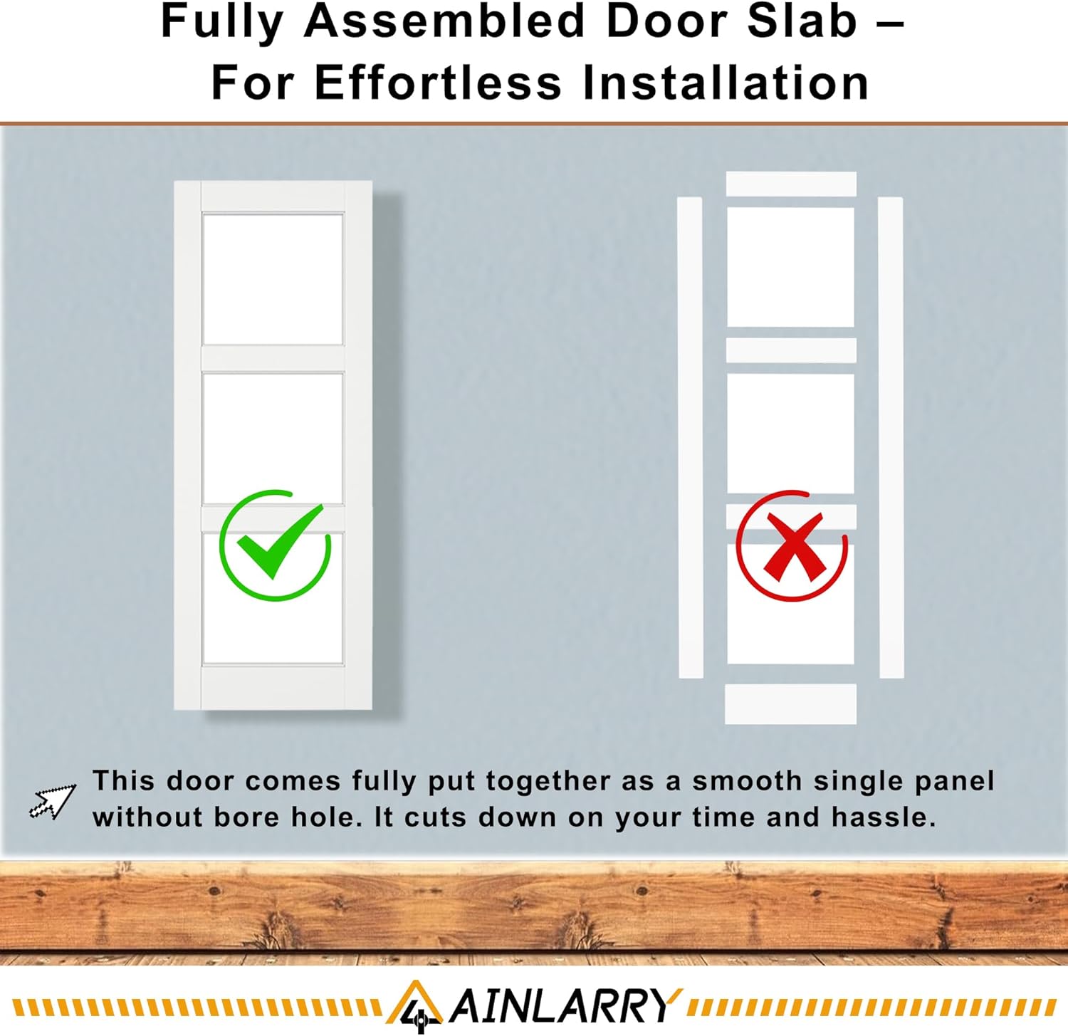 32'' x 80'' 2-Panel Wood Door, Natural Solid Pine Interior Door Slab, Arch Top, Solid Core Wooden Panel w/o Hardware, Prehung Jamb or Borehole, Pantry Doors, Single French Slab, Bedroom Door