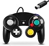 وحدة تحكم FIOTOK GameCube، وحدة تحكم سلكية كلاسيكية باللون الأسود لجهاز Wii Nintendo Gamecube