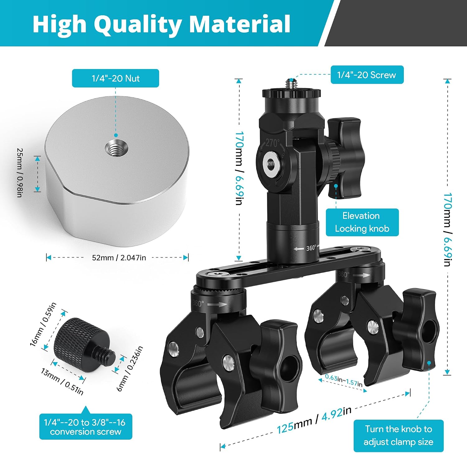 EDUP LOVE Adjustable Dual Clamp Pole Mount for Starlink Mini & Mini X