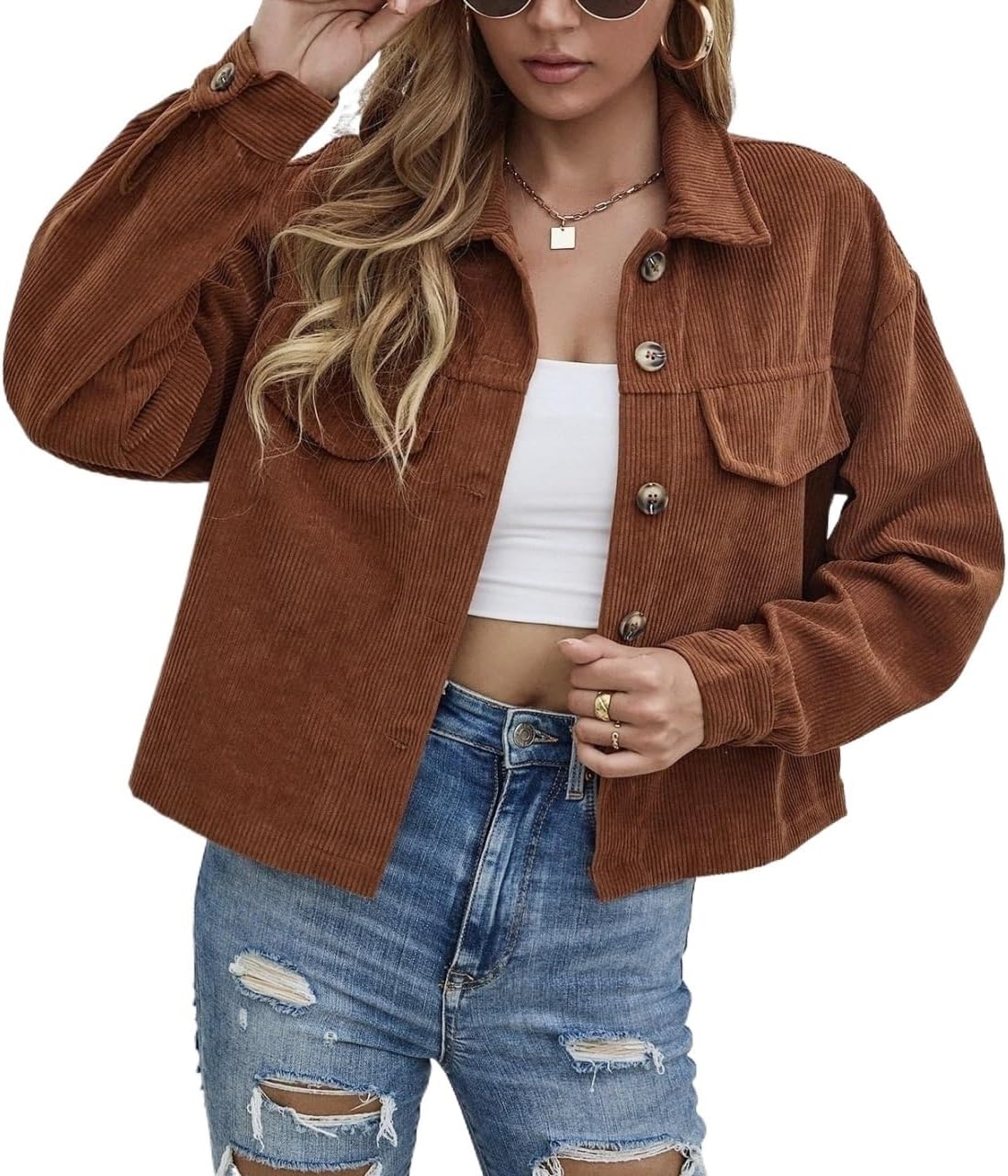 Women's Trench Coat Button Front Pocket Jacket Long Sleeve Classic Overcoat