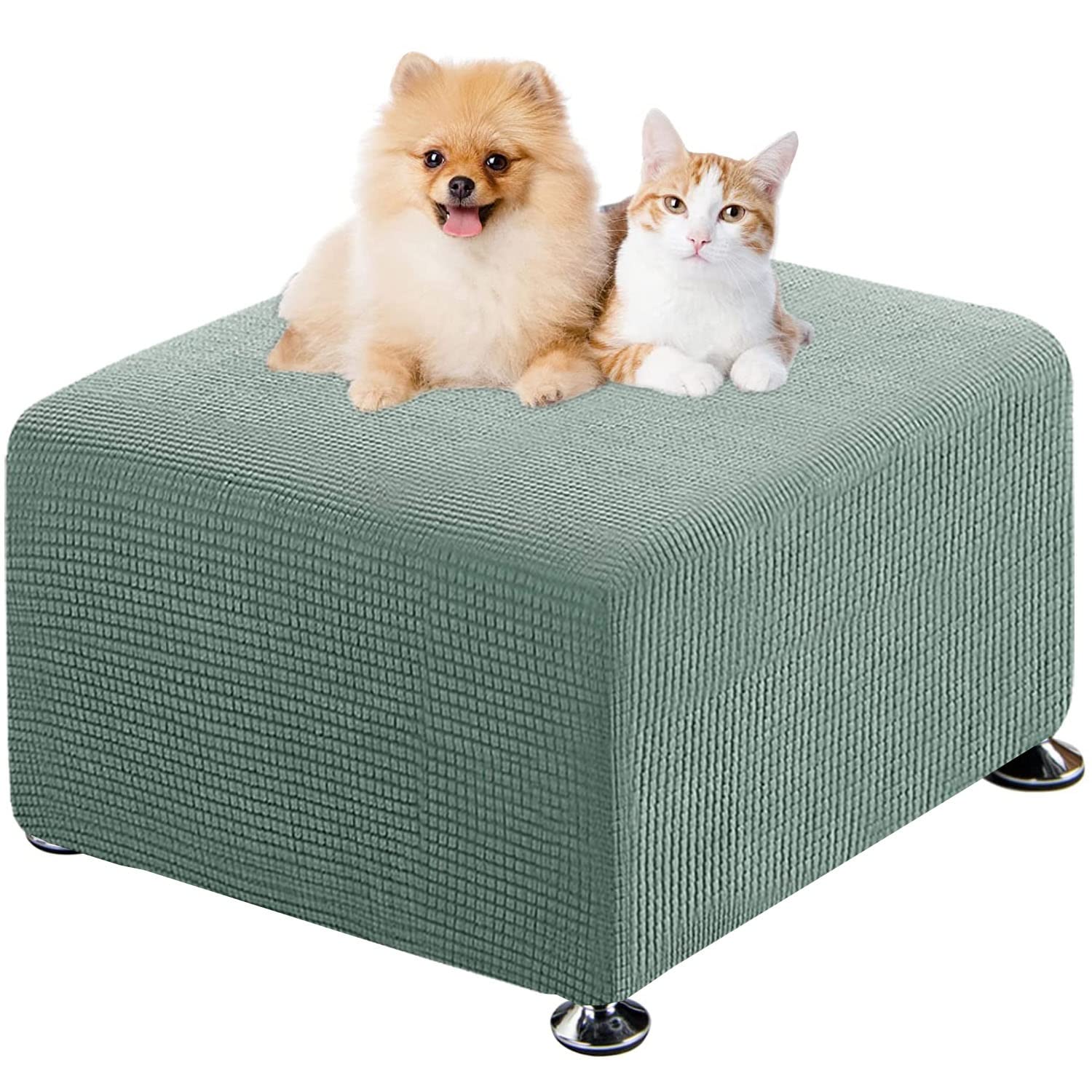 ELYSYSRL Ottoman Covers Slipcover, Ottoman Cover Rectangle, Ottoman Protector Cover for Foot Stool Footrest Furniture Stretch Spandex Fabric (Color : #8, Size : 35x35cm/14x14in)