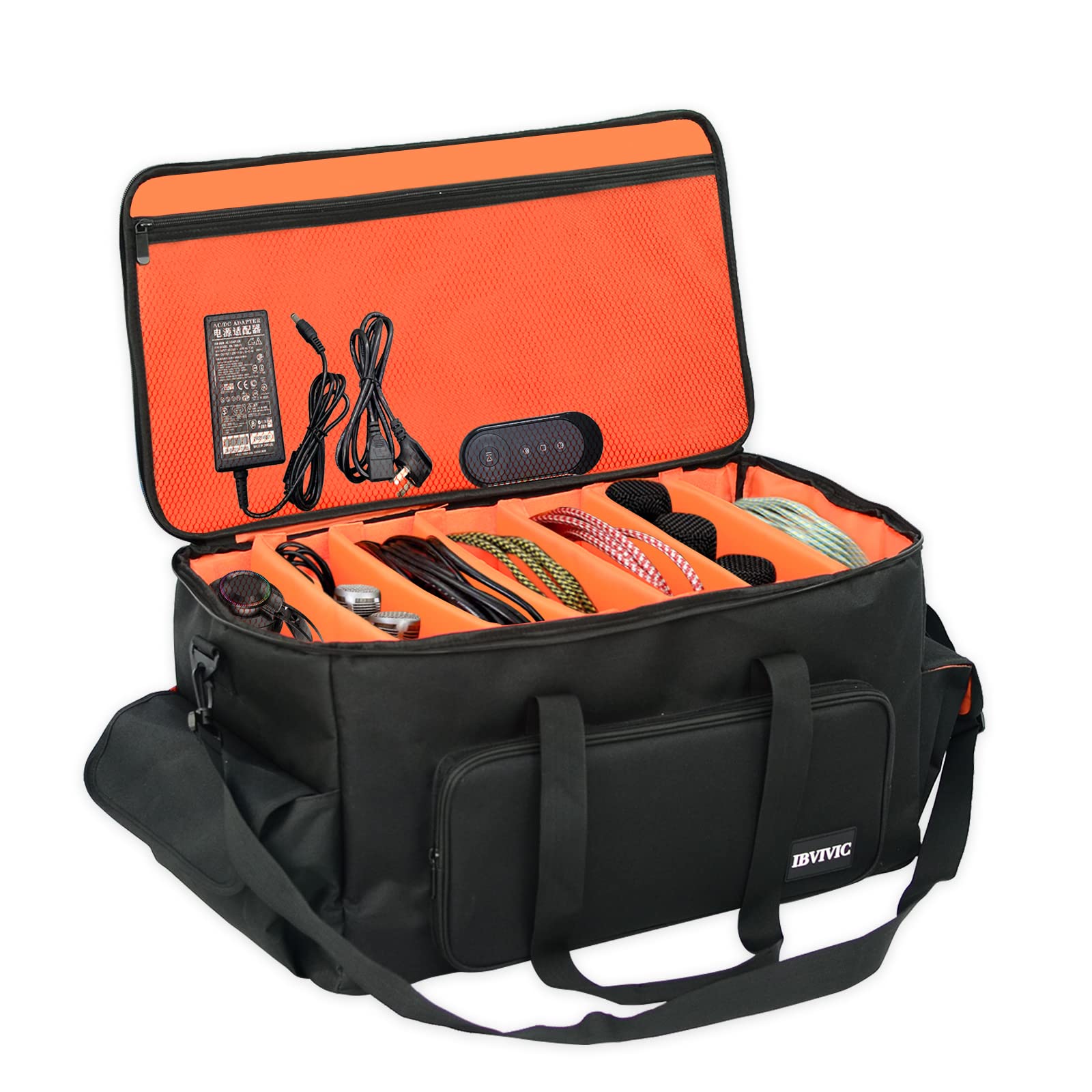 IBVIVIC Elektronik-Reise-Organizer mit hoher Kapazität, 600D Oxford, wasserdicht, Kabel-Zubehörtasche mit 6 Schichten Schaumstoff-Fach, Aufbewahrungstasche für Kabel