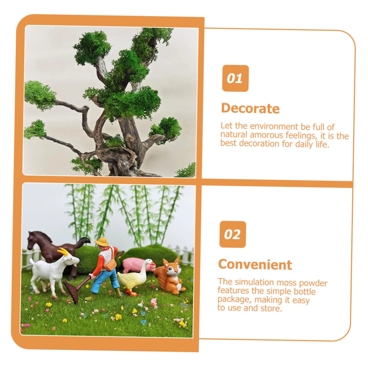Cabilock 3stücke Simulation Moos Pulver Dekoratives Kunstmoos Für Projekte Realistische Landschaftsgestaltung Für Hochzeiten Wohnzimmer Garten Und Büros