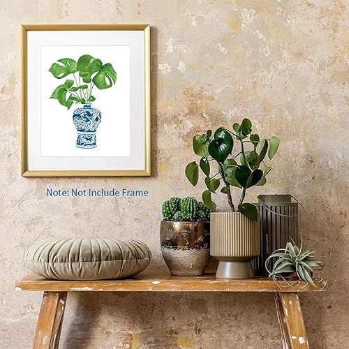 Miniatura 6 de XUOIAYNB Chinoiserie - Lienzo decorativo para pared, diseño de florero de porcelana azul y blanco chino (12 x 16 x 6 unidades, sin marco), impresión
