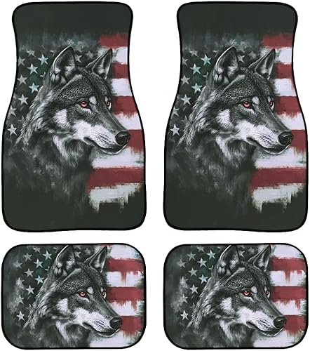 Miniatura 6 de Coloranimal Alfombrillas abstractas hippie para automóvil, 4 piezas, retro, años 60, 70, Groovy Daisy Hippy, alfombrillas universales para la Patrón