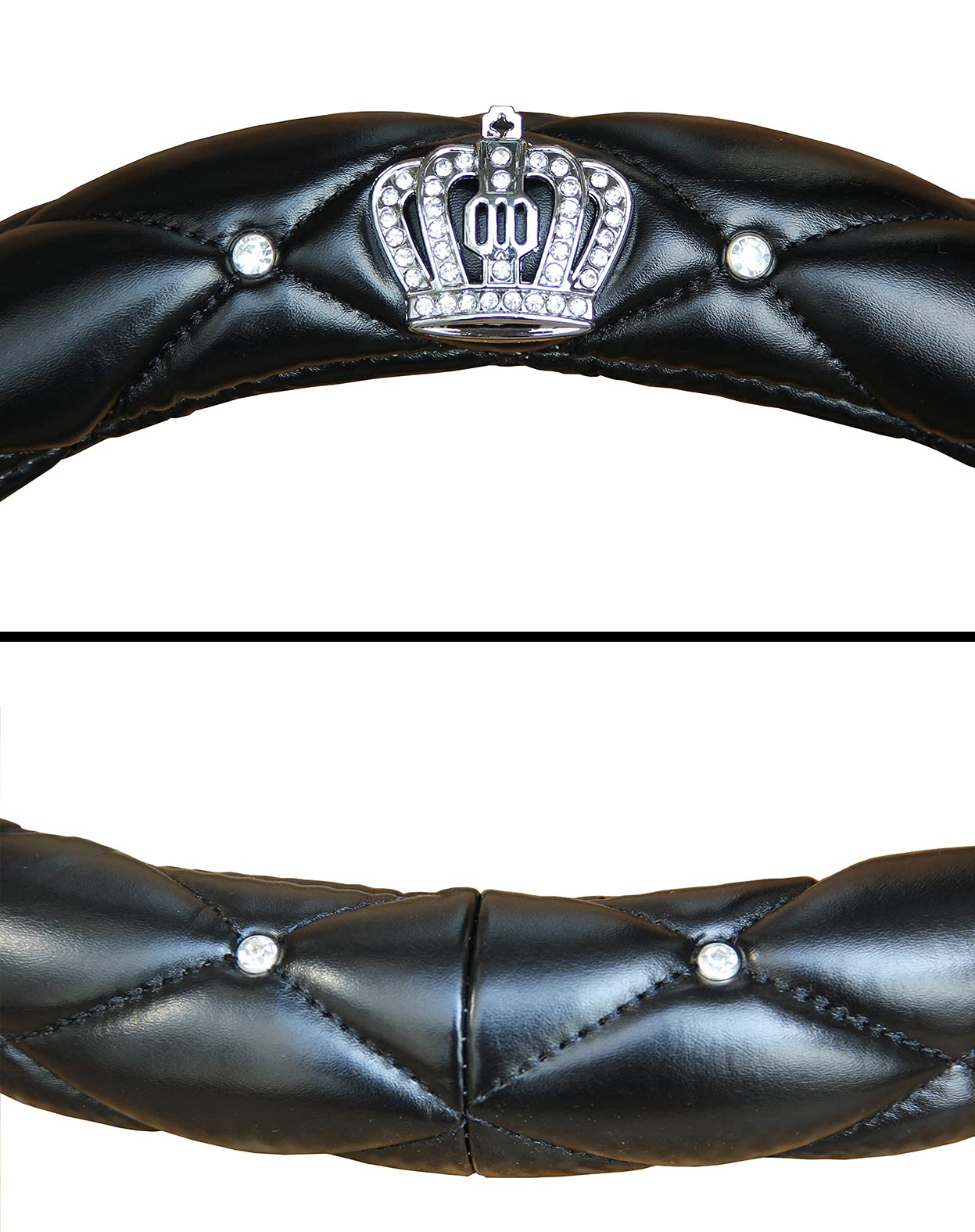 Coprivolante Auto In Similpelle Rosa Con Corona - Comfort E Sicurezza Per Guida - Foto 6