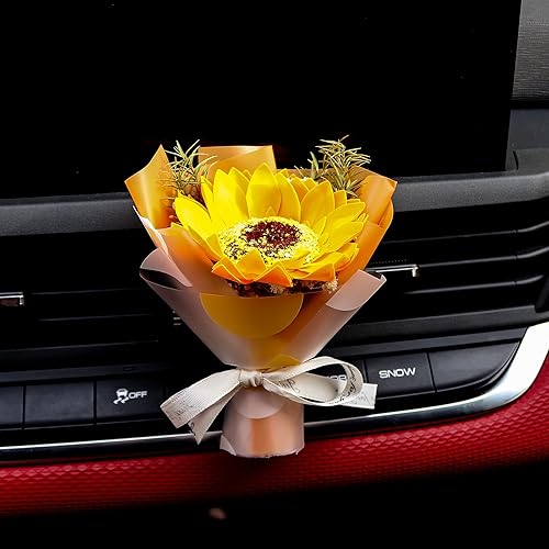 Miniatura 10 de BtlBee Pequeño ramo de aire ambientador de coche Clips de ventilación Mini ramo de flores secas aire acondicionado salida perfume clip decoración