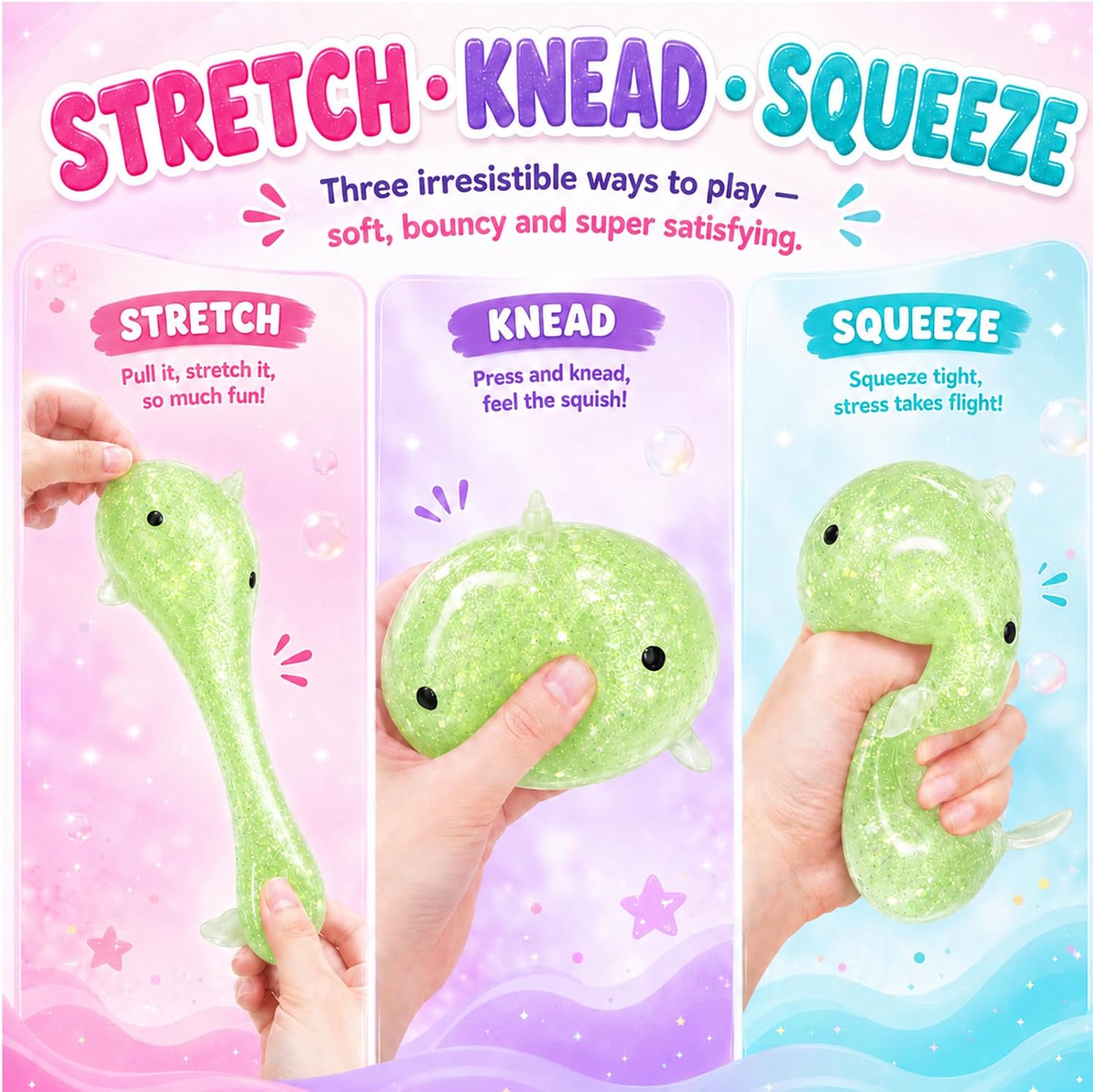 Narwhal Squishy Toy,Large Sensory Fidget Toy for Daily Relaxation Gifts image 2