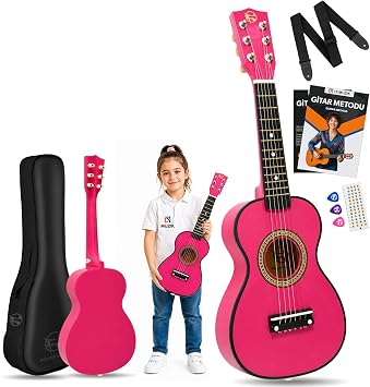 Fourtune Loki T-80PK 6 Telli Pembe  ocuk Gitar  Ger ek A a  Pembe