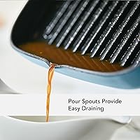 Vista 5 de KitchenAid Parrilla cuadrada de hierro fundido esmaltado y bandeja para asar, 11 pulgadas, terciopelo azul