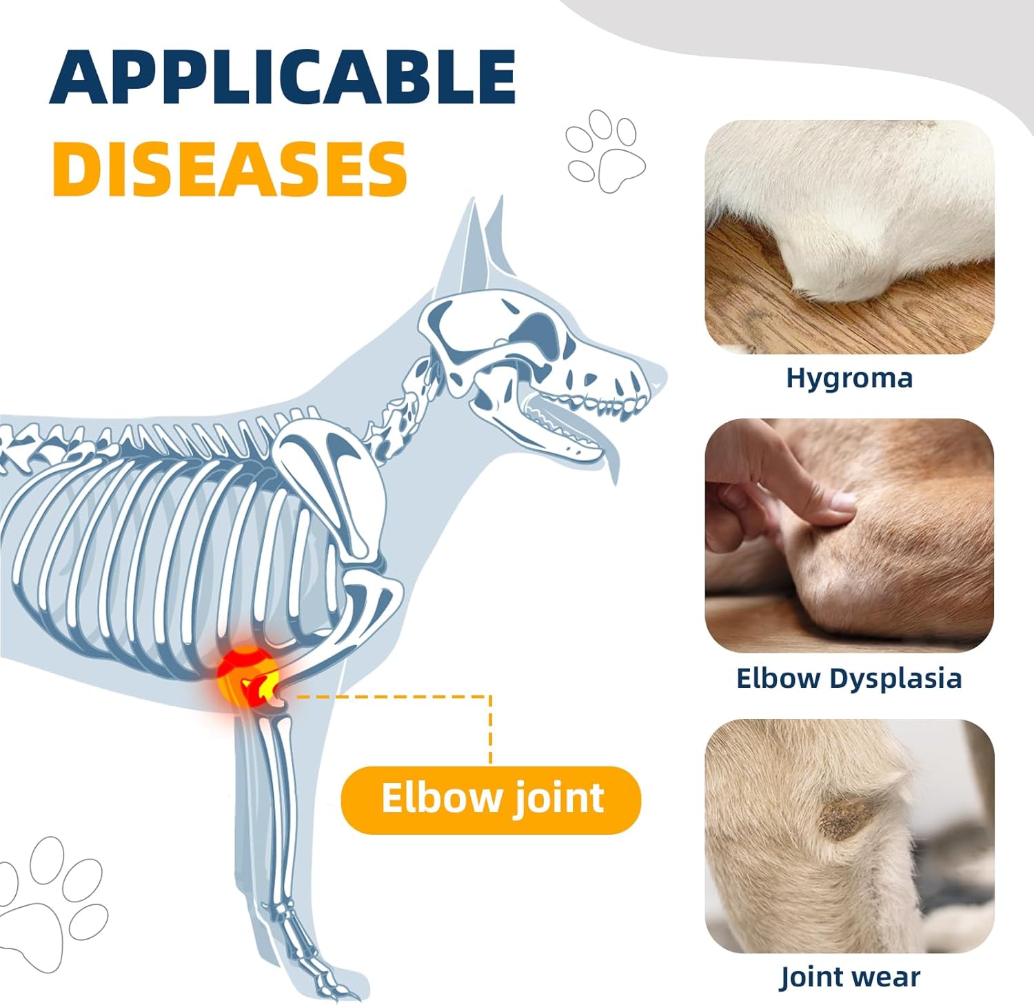 CHAMIN Dog Elbow Brace for Shoulder and Front Leg, Dog Elbow Protector Pads for Hygroma, Arthritis, Dysplasia, Pressure Sores, Shoulder Dislocation, Elbow Injury and Wound Healing,et(XL) - Image 4