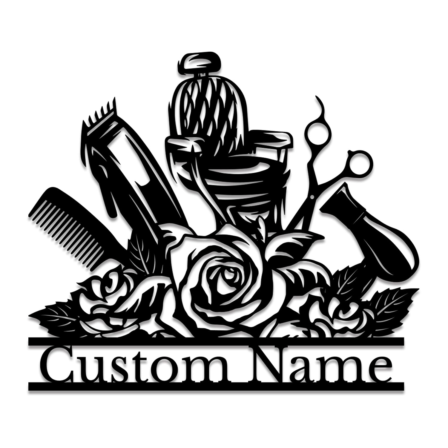 Senyer Girls Style-6 Personalized Custom Hair Dresser Metal Sign,Custom Beauty Salon Hair Metal Wall Art,Personalized Hair Dresser Name Sign (Style-6)