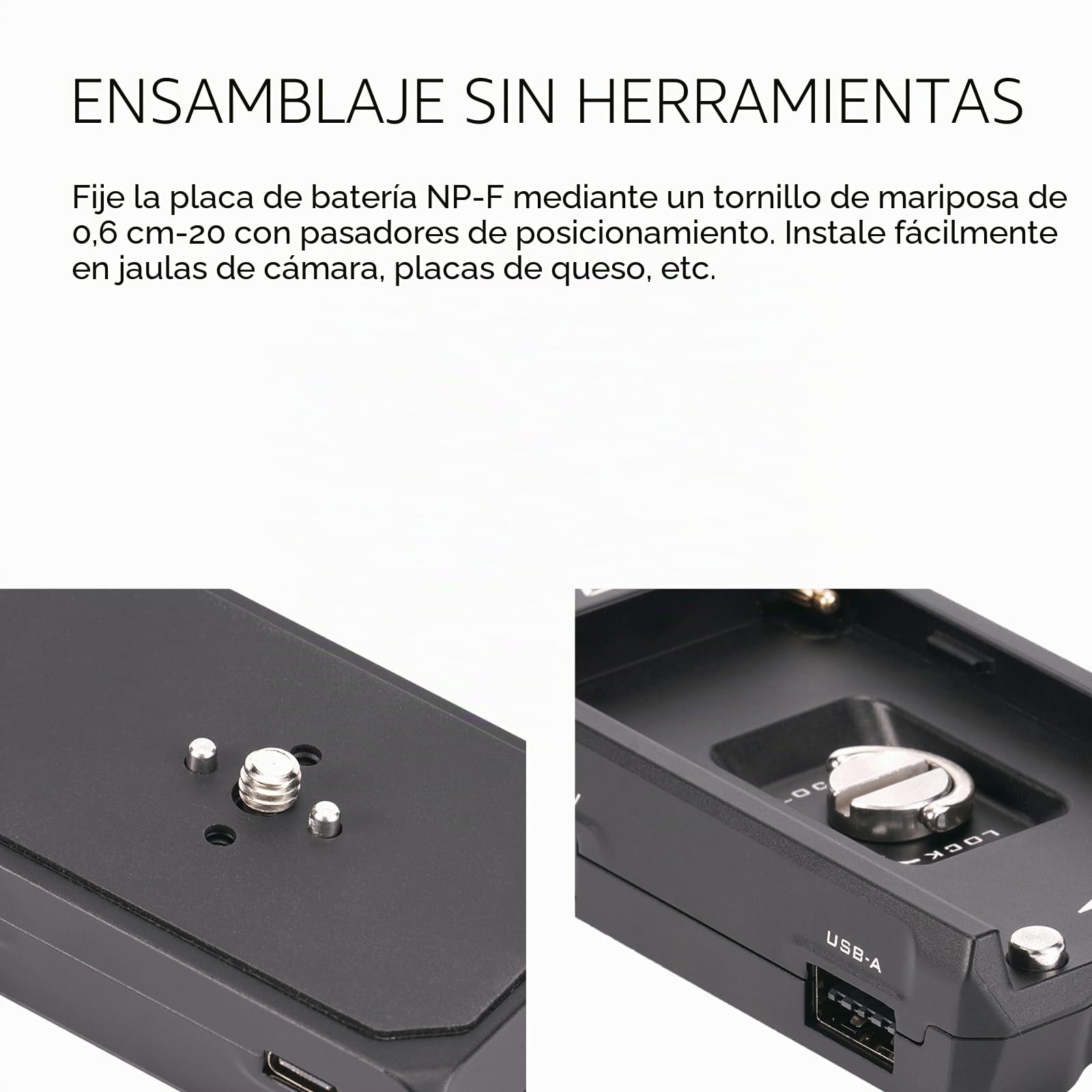 Tilta Placa de batería F970 V2 compatible con baterías NP-F Diseño antideslizante - Negro TA-BTP2-F970-B