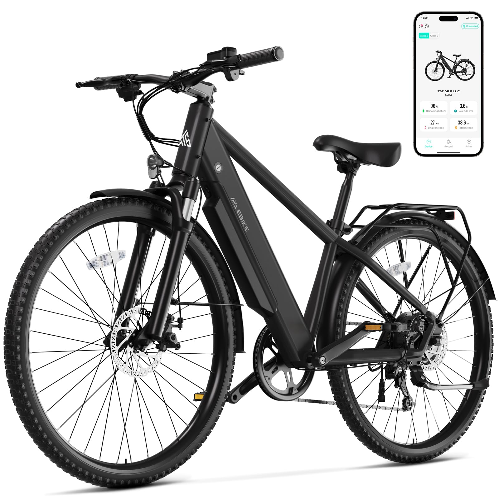 TST Electric Bike for Adults with Peak 1000W 26MPH Brushless Motor，36V Removable Internal Battery,60Miles City Electric Bike,35-Speed Electric Mountain Bike.