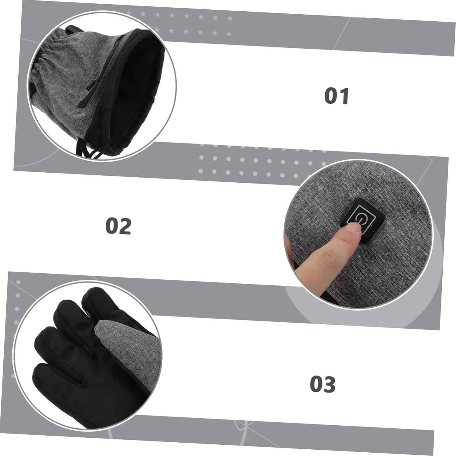 Toyvian 1Set Outdoor Heating Gloves Smart Electric Mitts for Skiing and Riding Comfortable Water Resistant Design Touchscreen Friendly Winter Supplies for Family and Friends