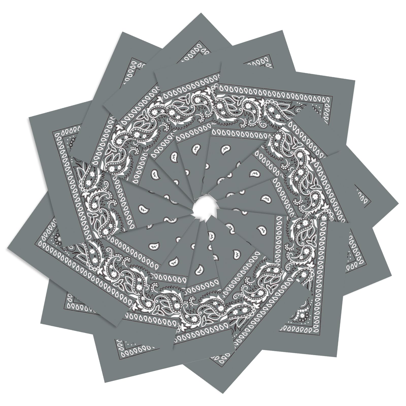 12 Pack Bandanas Unisex Paisley Cowboy Bandanas Bulk Multi Purpose Headband Scarf for Men Women Costume