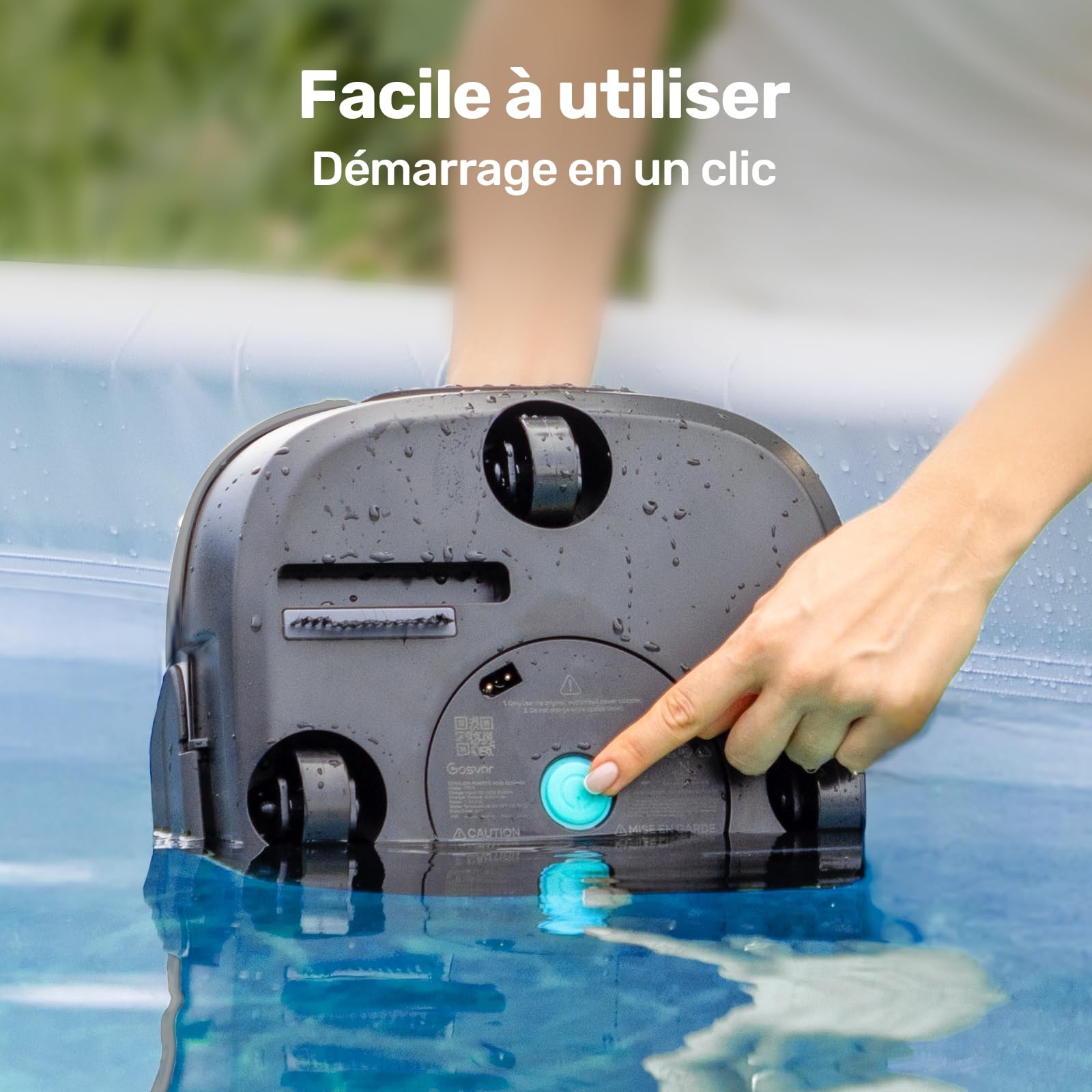 Gosvor Robot Piscine sans Fil, Aspirateur Piscine Automatique 6600 LPH, Robot Piscine Hors Sol Jusqu’à 85 m², Nettoyeur Piscine Autonome 90 Min, Recharge Rapide, Filtre Lavable
