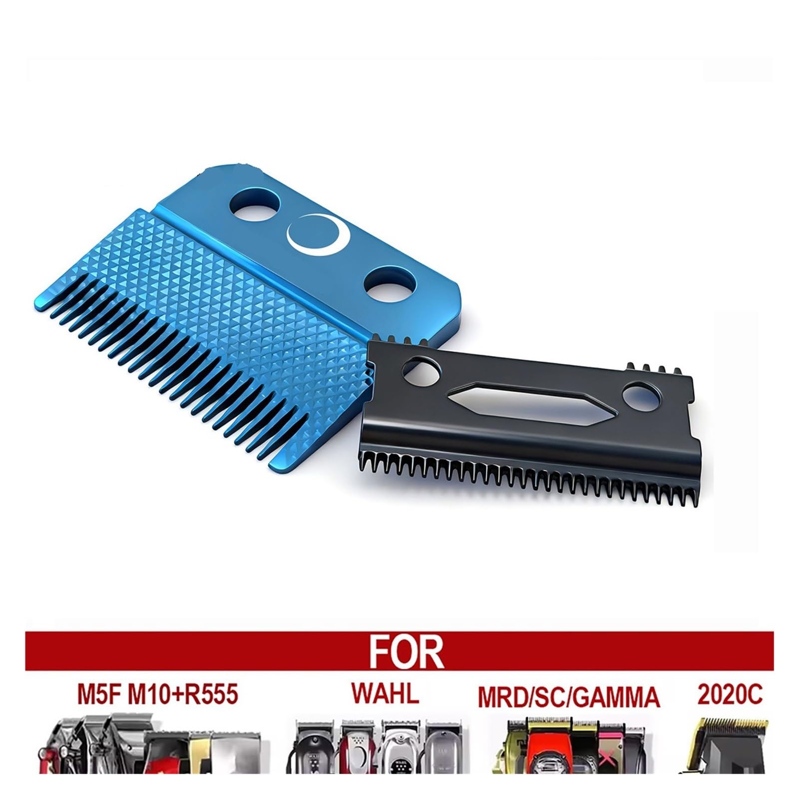 Haarschneider-Teile, Blaue Schuppenartige Klinge, Professioneller Haarschneider, Ersatzschneidkopf, Friseur-Maschine, Salon-Werkzeug-Zubehör(2pcs)