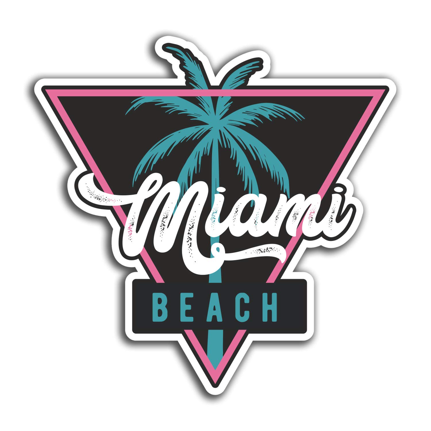 2 x 10cm Miami Beach USA Vinyl Stickers - Travel Sticker Laptop Luggage #23383 (10cm Wide)