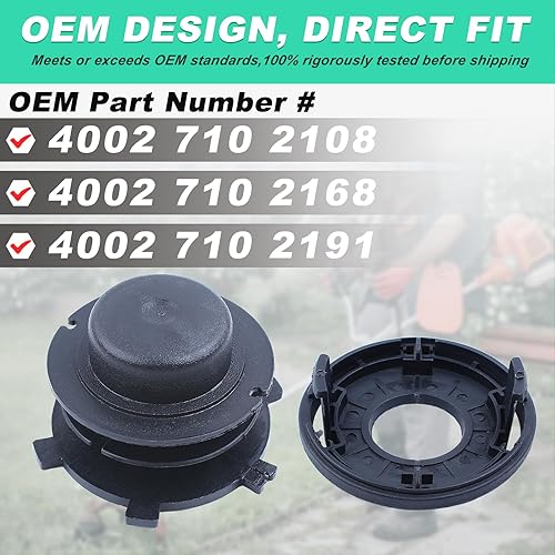 Miniatura 4 de Adefol Piezas de repuesto para recortadora de cuerdas, carrete de cabeza y tapa de cubierta, kit de 6 piezas para STIHL FS80 FS83 FS85 FS100 FS110