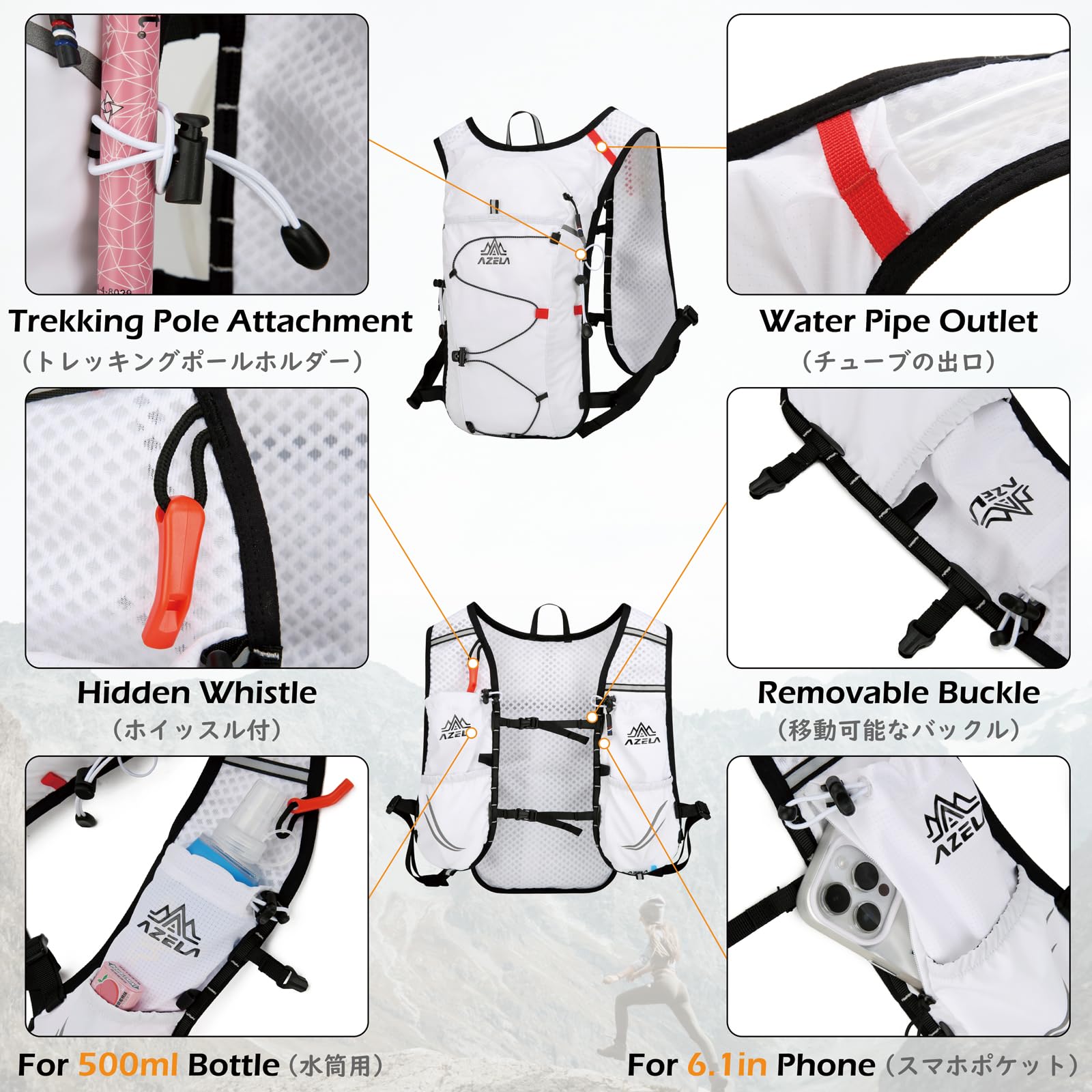 TRIWONDER Gilet Trail Hydratation Sac à Dos Running Léger | Homme Femme, Marathon, Randonnée, Vélo, Course