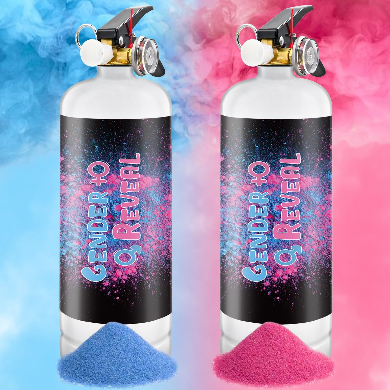 Gender Reveal Fire Extinguisher Pink or Blue 2Pack Large Gender Extinguishers Smoke