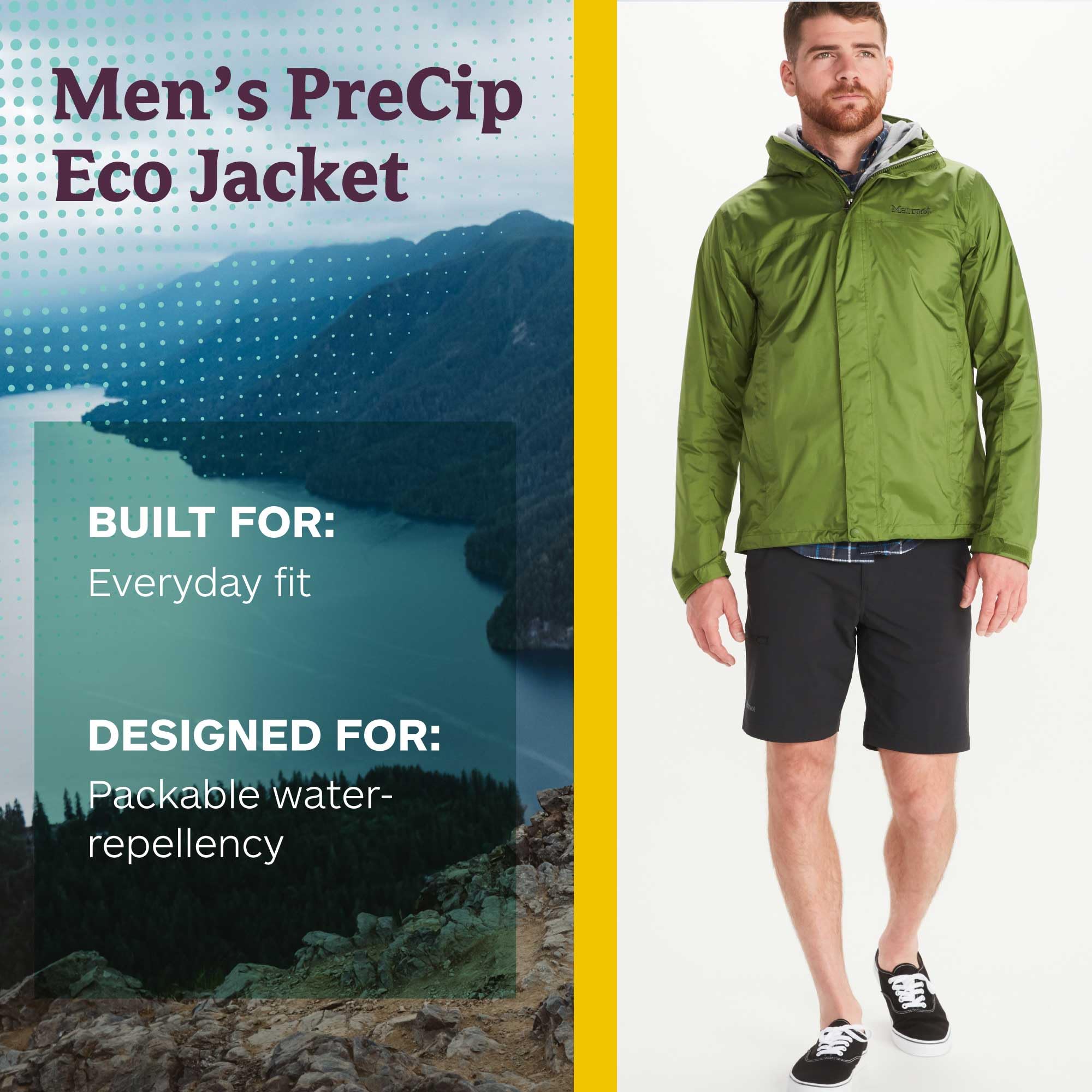 MARMOT Mens Precip Eco Waterproof Rain Jacket - 100% Recycled Breathable Lightweight Packable Raincoat product thumbnail 6