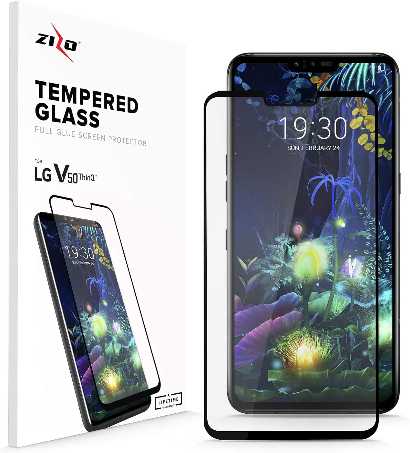 Zizo Full Glass Compatible with LG V50 ThinQ 5G Tempered