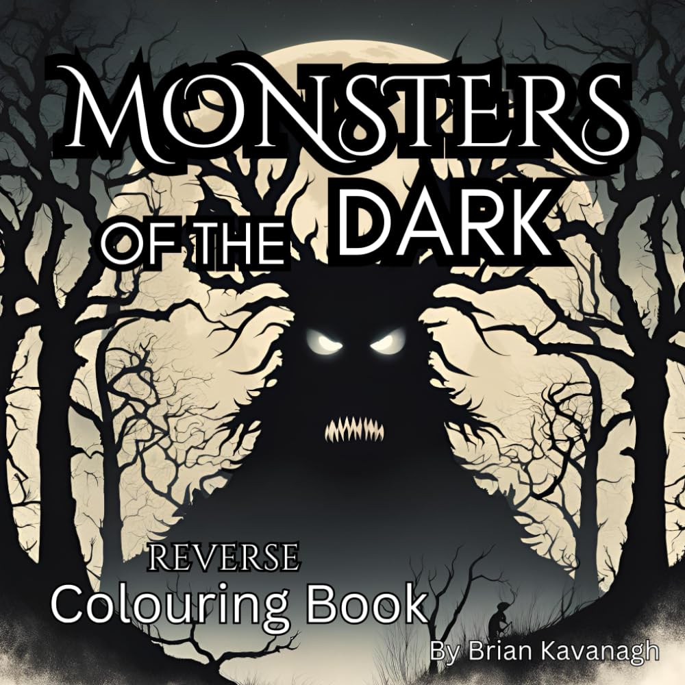 Reverse Coloring Book: Monsters of the world are waiting in the Dark
