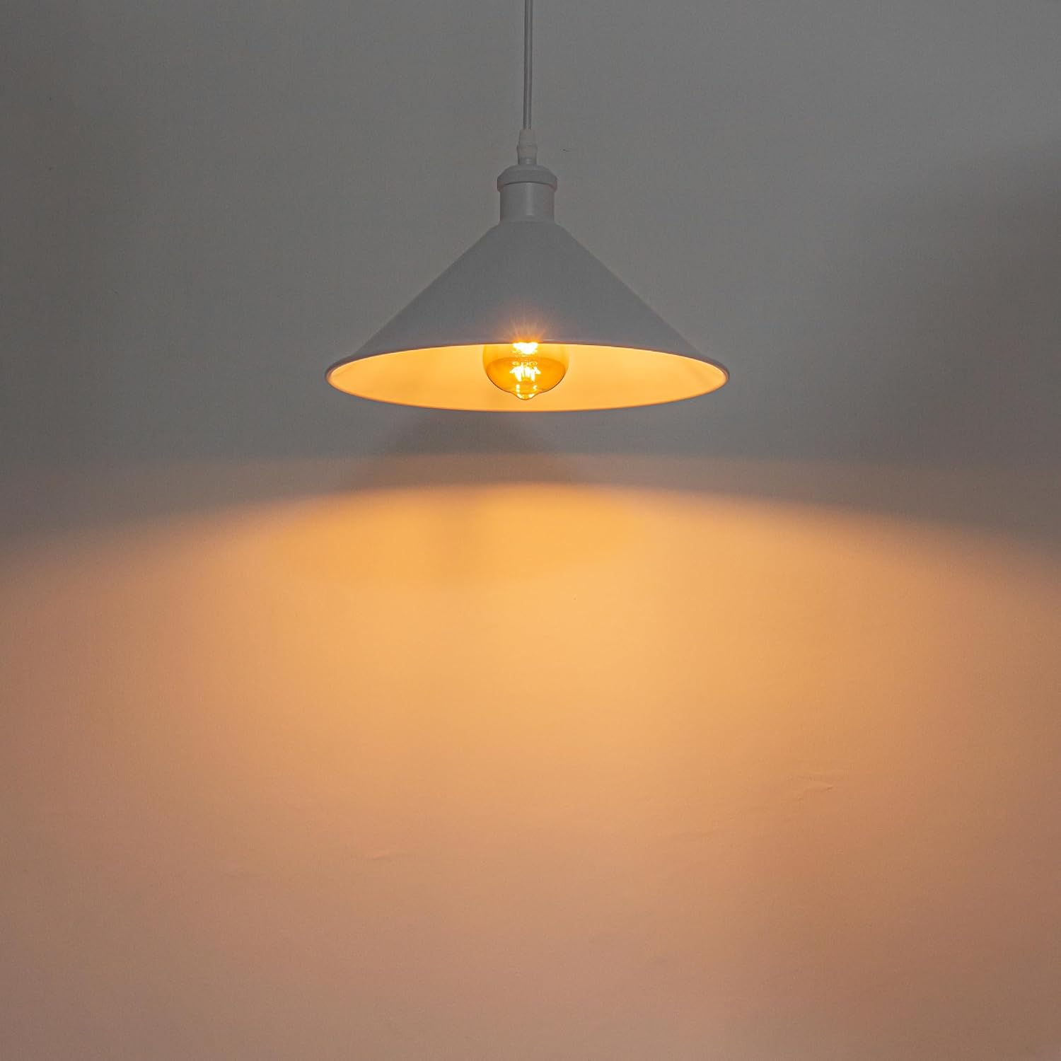 H Type Track Lighting Pendants White Metal Cone Shade Modern Remote Control with Dimmable Color Warmth Bulbs Track Mount Pendant Lights Decorate for Kitchen Island Customizable 3.2ft