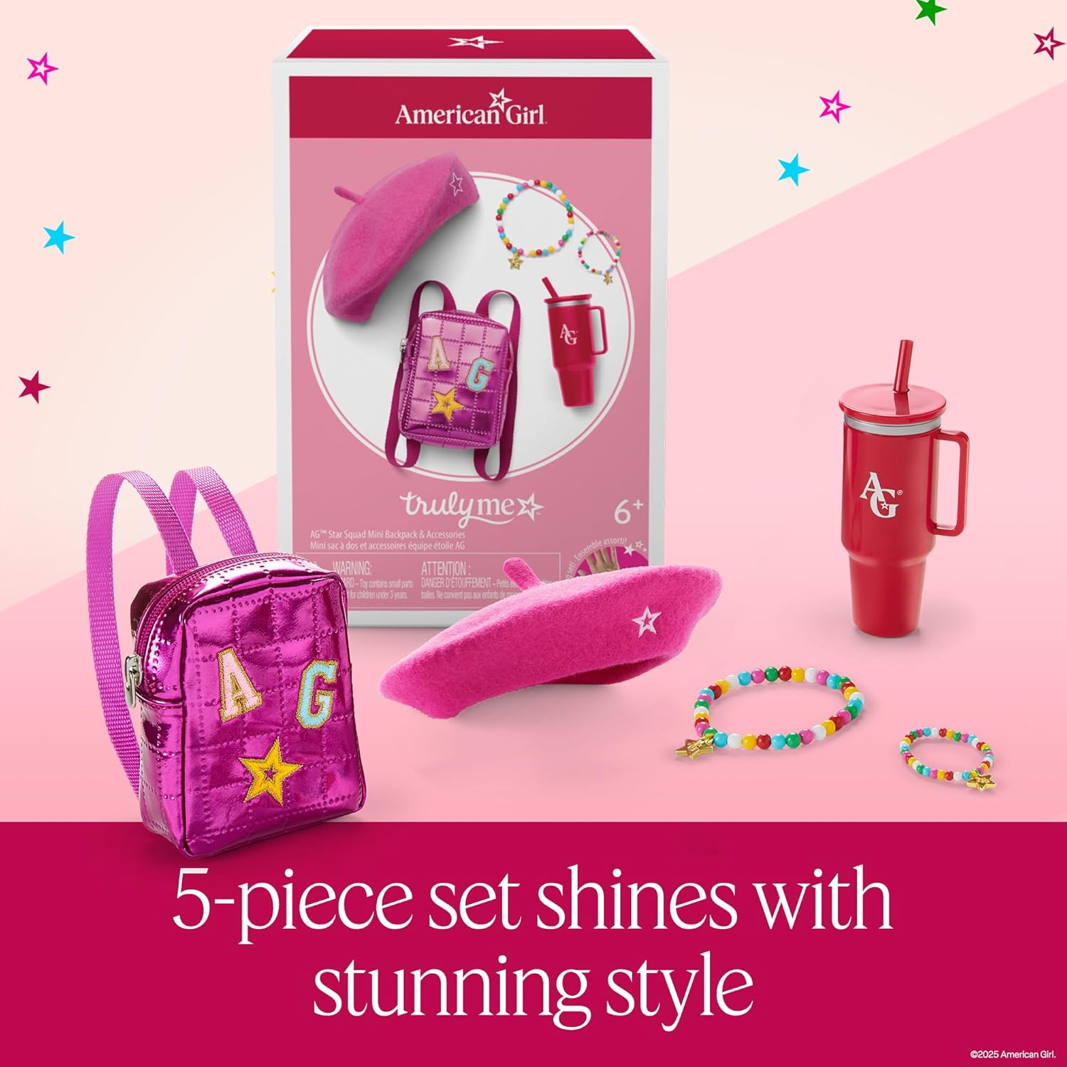 American Girl, Truly Me 18-inch Doll Accessories, AG Star Squad Mini Backpack & Accessories, for Ages 6+
